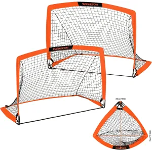 WEKEFON Soccer Goals, Set of 2 - Size 3.6'x2.7' Portable Foldable Pop Up Soccer Net for Backyard Training Goal for Kids and Youth Soccer Practice with Carry Bag