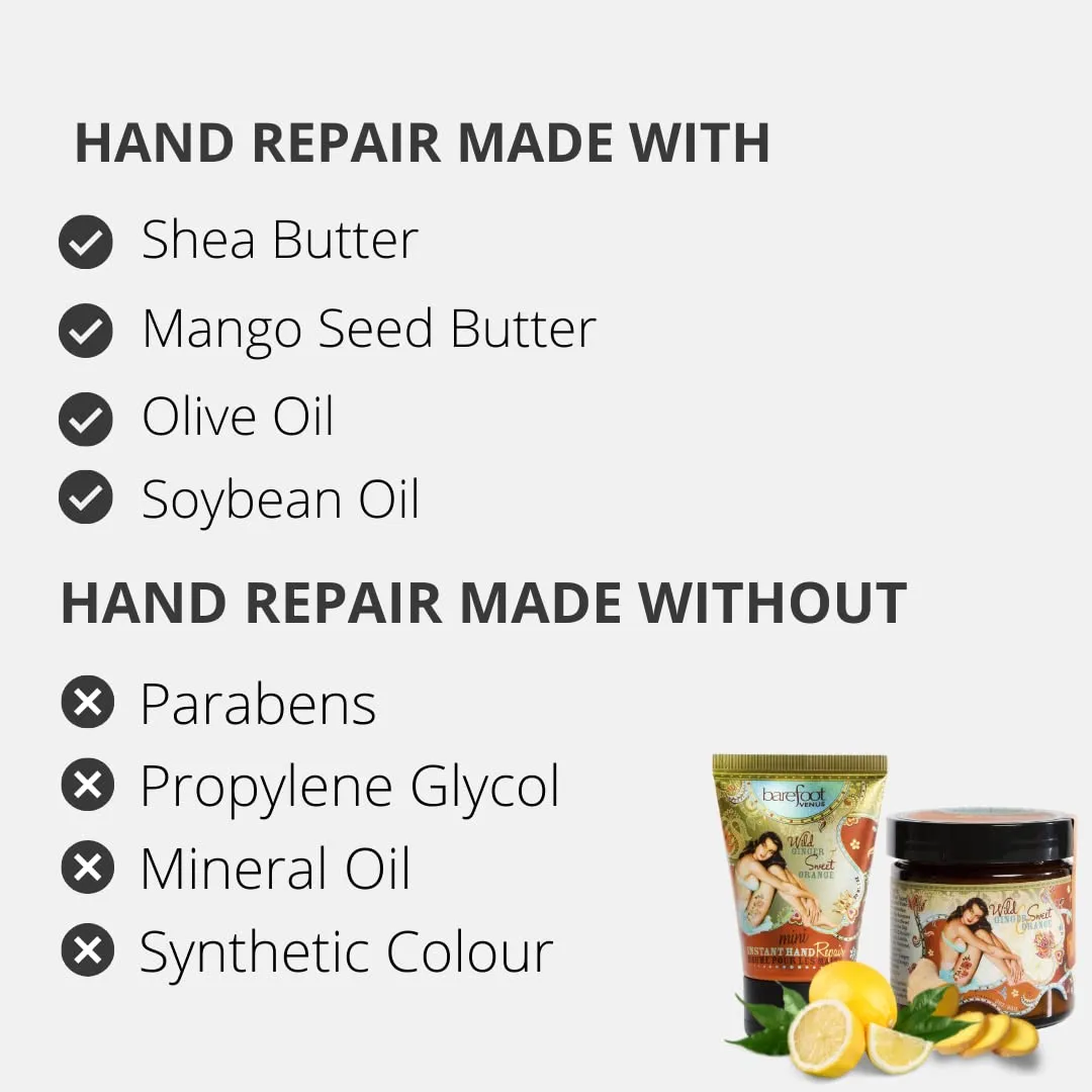 Wild Ginger & Sweet Orange Bundle: Instant Hand Repair (3 oz), Mini Instant Hand Repair (1 oz), Argan Body Oil (0.27 oz)