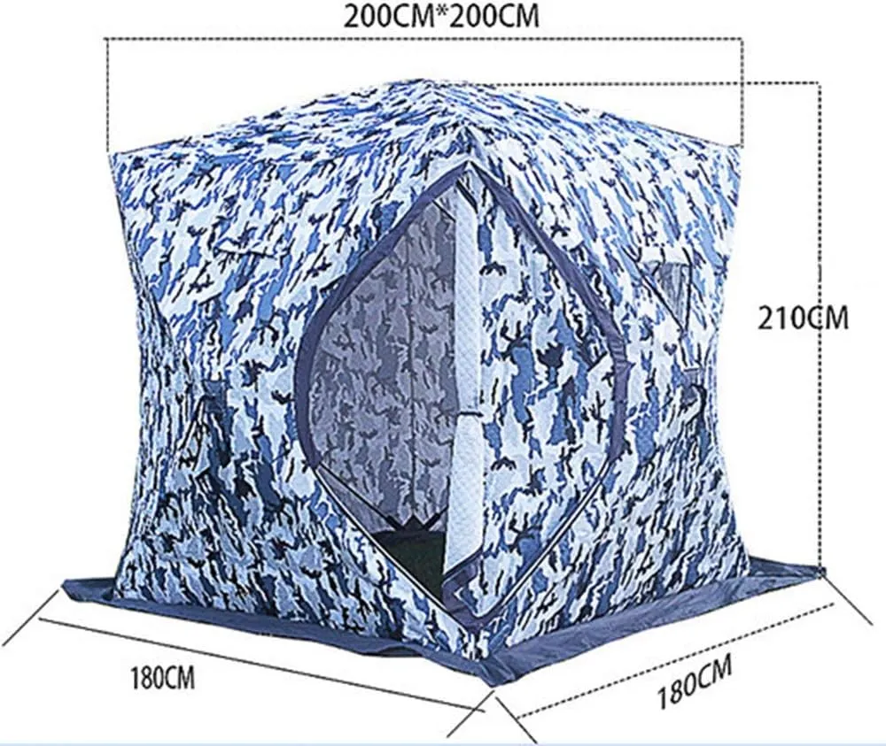 Winter Tent Winter Ice Fishing Tent Outdoor Camping Tent 3 Season Windproof Mountaineering Hiking and Fishing to Quickly Set Up 4 People for Family Short Weekends