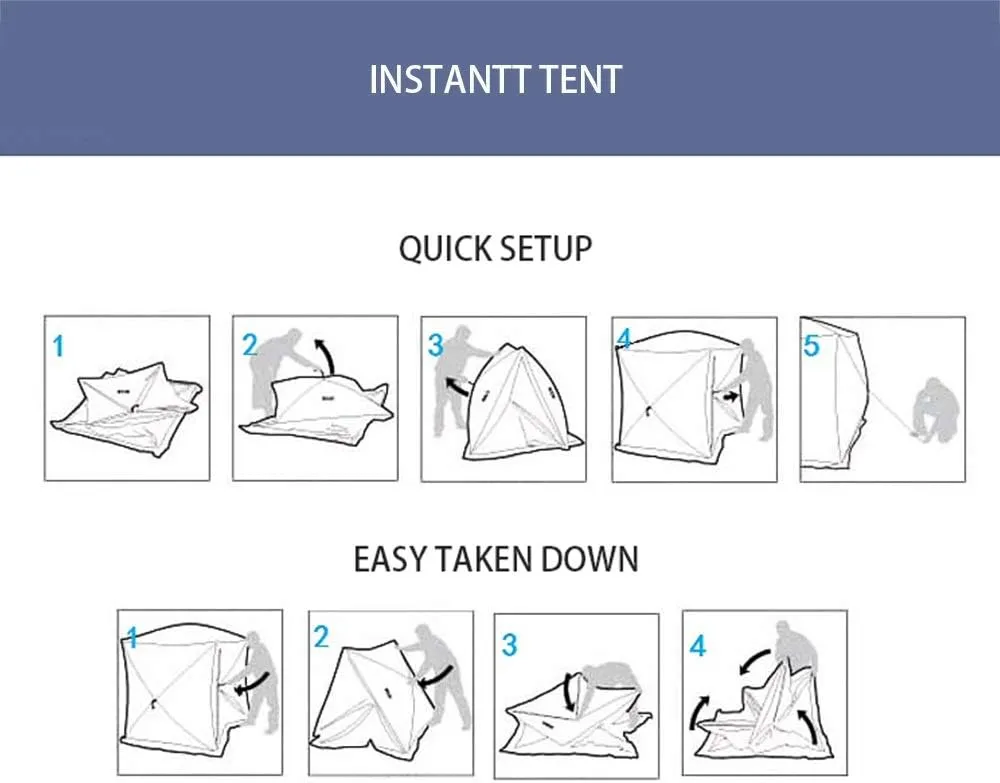 Winter Tent Winter Ice Fishing Tent Outdoor Camping Tent 3 Season Windproof Mountaineering Hiking and Fishing to Quickly Set Up 4 People for Family Short Weekends