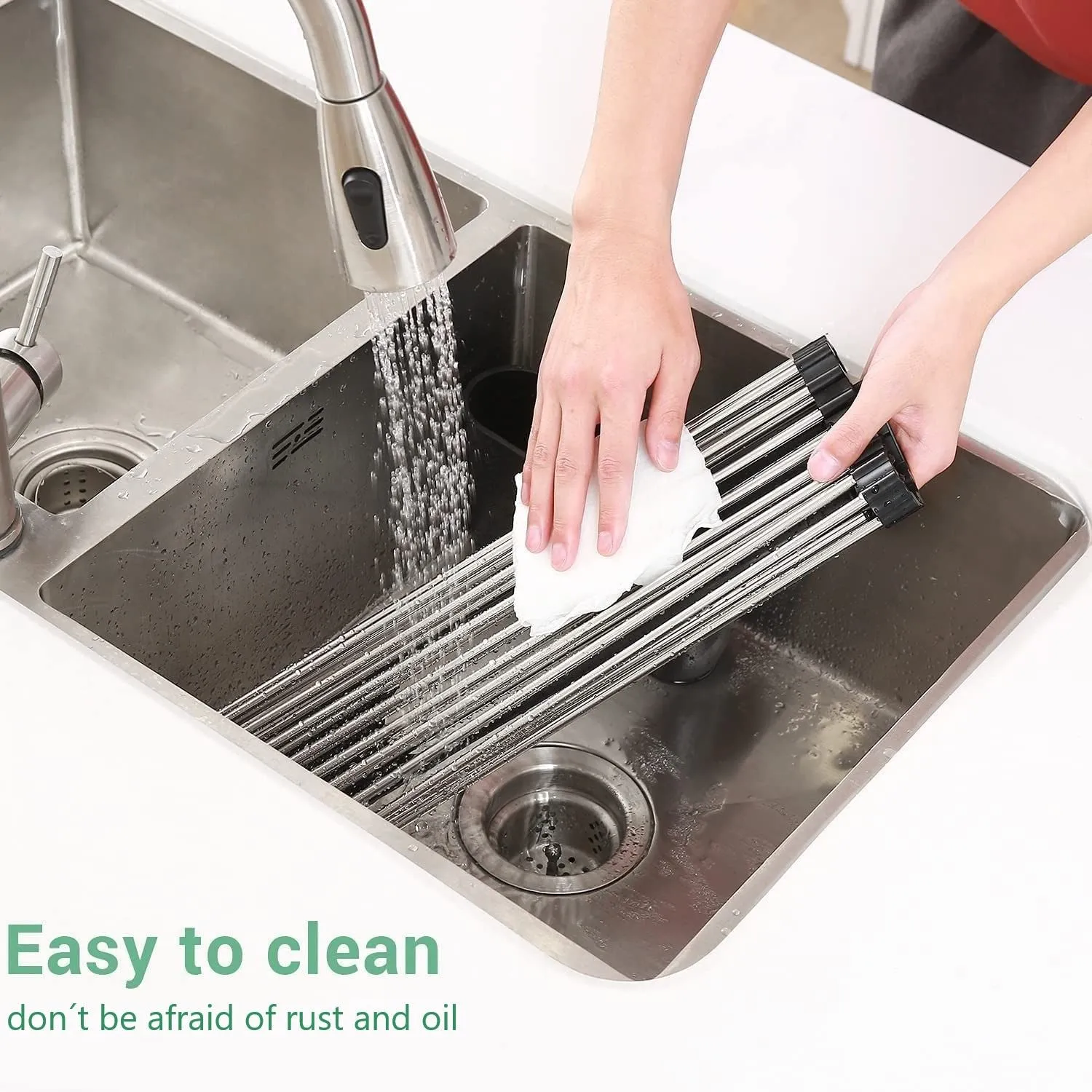 with Large Rack Up Drying Roll Personalized Stainless for Home Holder Kitchen Dish Steel Limited edition range Utensil