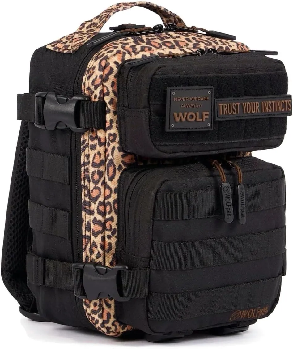 WOLFpak 9L Backpack Mini (Alpha Black Leopard Limited Edition) – 9L EDC Daypack, Compact & Water-Resistant Bag for Gym, Hiking, Commuting
