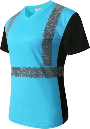 Women Safety Shirt,High Reflective T Shirt for Woman with Unusual Reflective Pattern,Short Sleeve Breathable