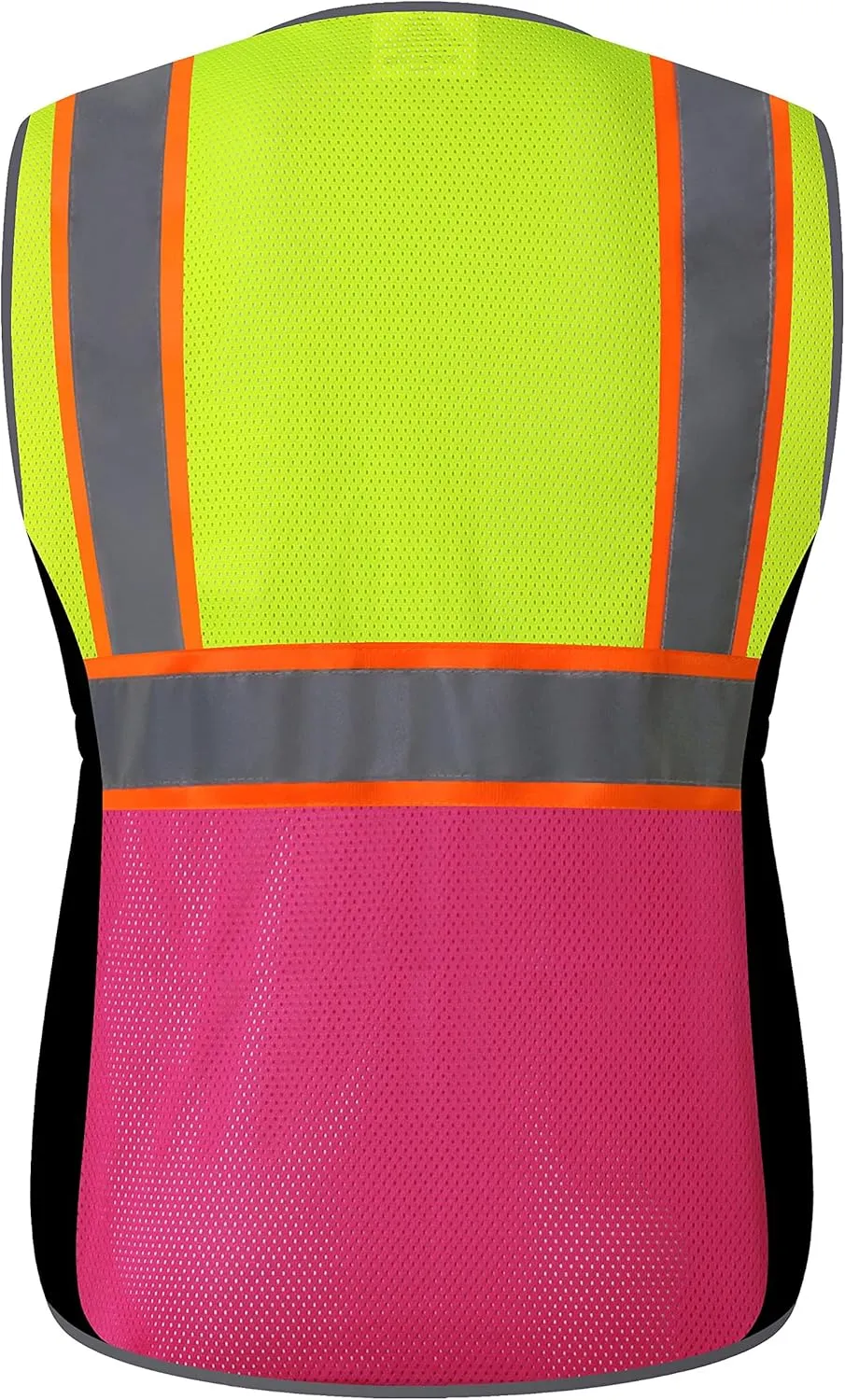 Women Safety Vest, Multi Pockets High Visibility Reflective Breathable Mesh Work Vest For Lady, Durable Zipper