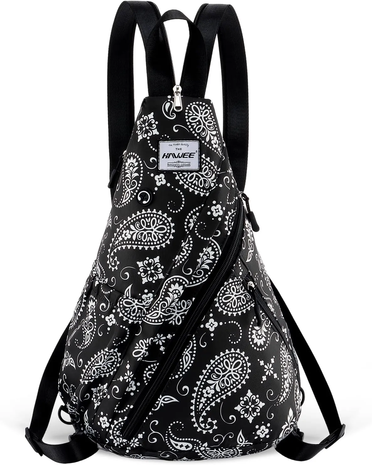 Women's Rope Sling Bag - Convertible Chest Bag & Casual Daypack, Water-Resistant Crossbody Backpack for Travel, Cycling, Hiking, Paisley