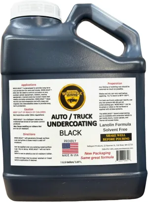 Woolwax 1-Gallon Jug. New Package. Same trusted formula. U.S.A. Made Lanolin Auto Truck Undercoating - Solvent Free - 2  Year Corrosion Protection. Color: BLACK