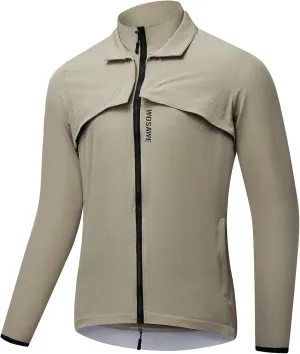 WOSAWE 2 in 1 Cycling Jacket Men Convertible Biking Vest Lightweight Reflective Windbreaker