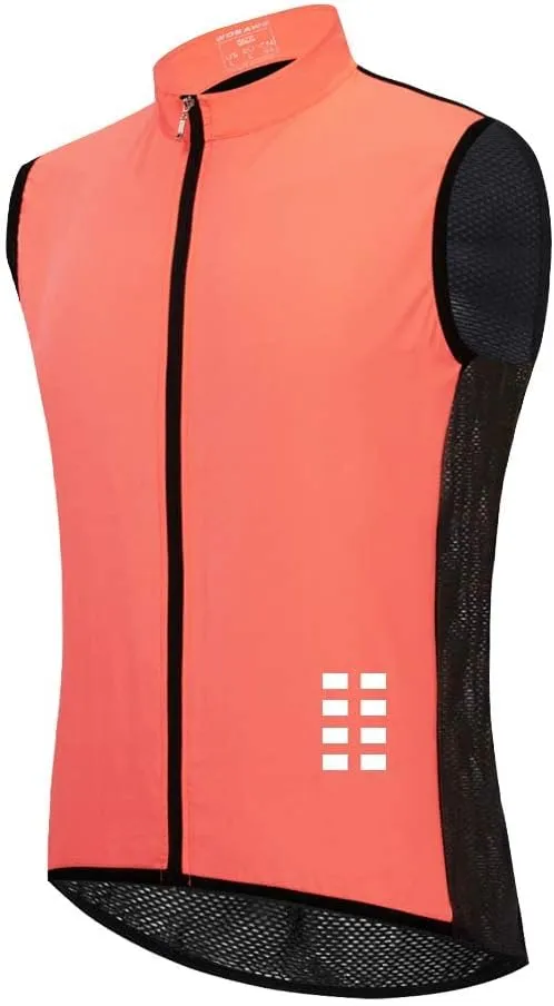 WOSAWE Cycling Vest Running Windbreaker Ssleeveless Safety Shirts Reflective Gilet