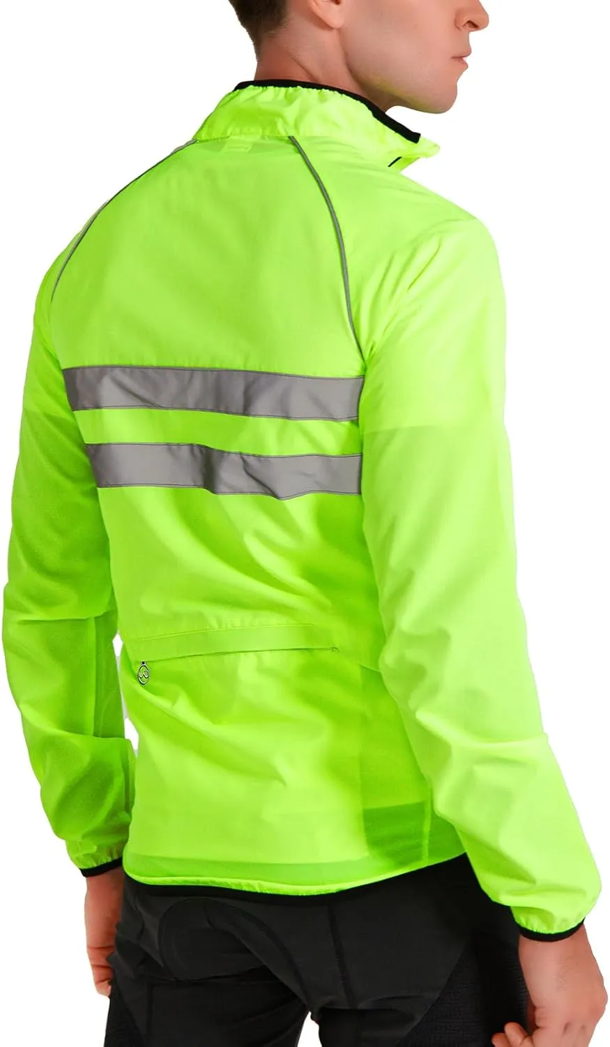 WOSAWE Men's High Visibility Cycling Wind Jacket Water Resistance Reflective Windbreaker