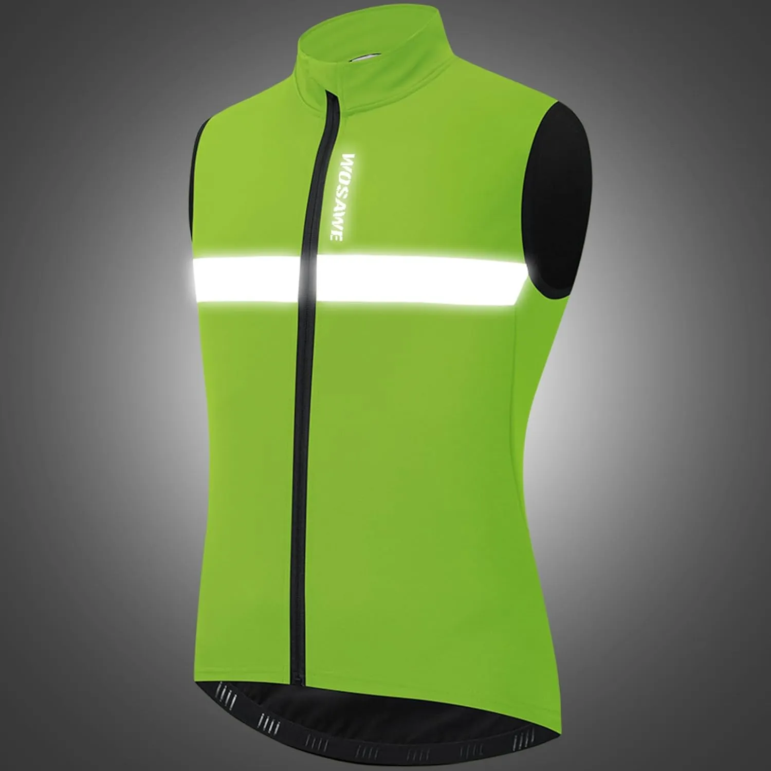 WOSAWE Men's Thermal Cycling Vest Reflective Warm Sheeveless Jacket Running Gilet for Autumn Winter