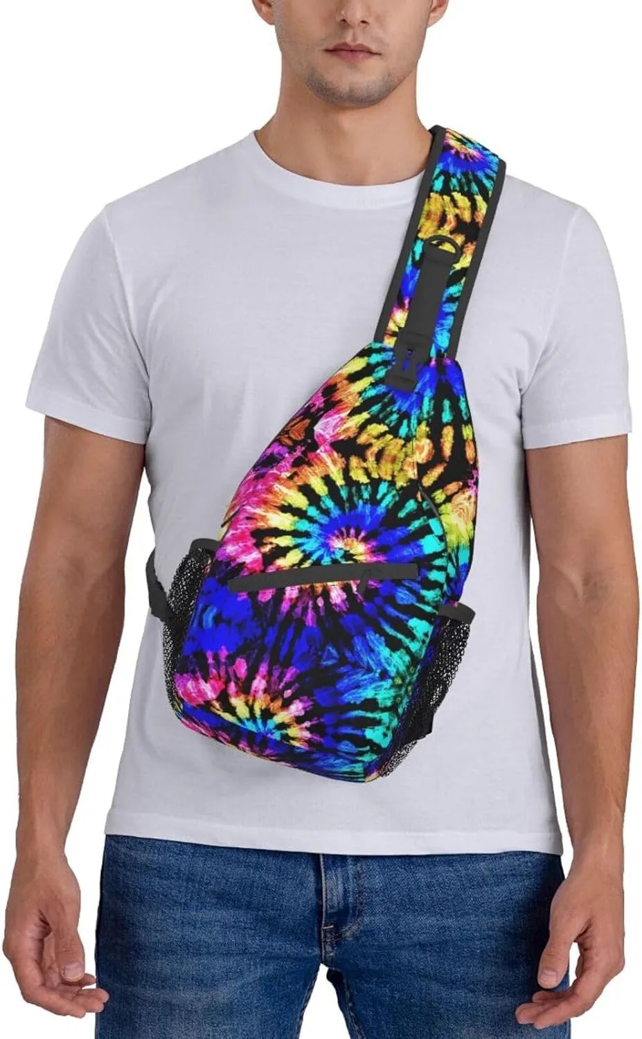 WURTON Sling Bag Dusky Rose Print Sling Backpack Crossbody Chest Bag Daypack For Hiking Travel