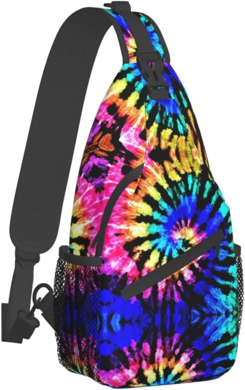WURTON Sling Bag Dusky Rose Print Sling Backpack Crossbody Chest Bag Daypack For Hiking Travel