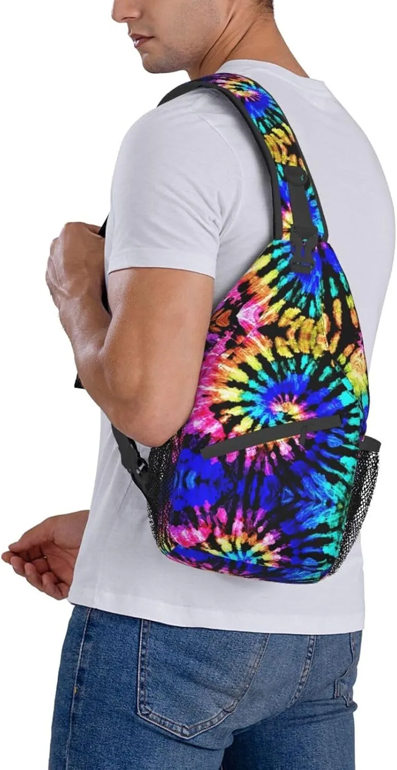 WURTON Sling Bag Dusky Rose Print Sling Backpack Crossbody Chest Bag Daypack For Hiking Travel