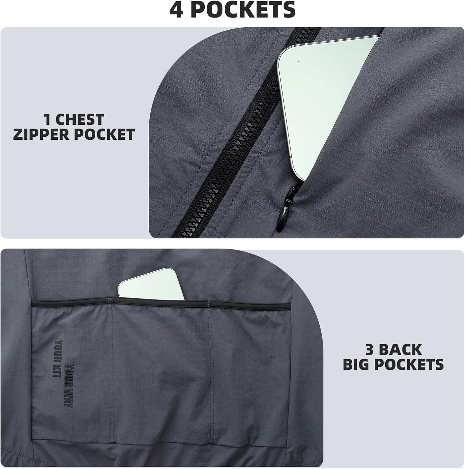 YKYWBIKE Cycling Vest for Men Sleeveless Cycling Jacket Fleece Biking Vest Ykk Full Zip Cycling Gilet Windproof Bike Vest