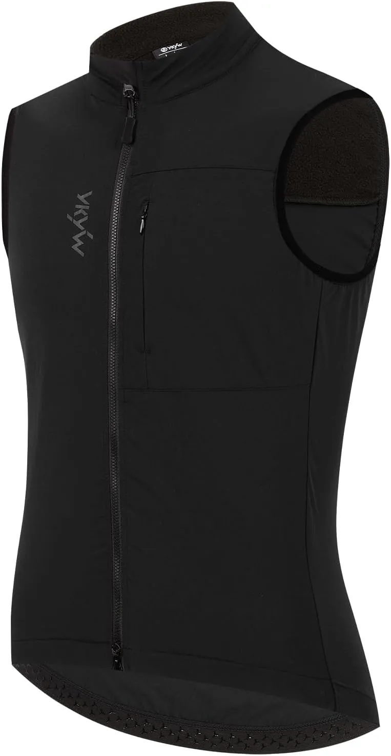 YKYWBIKE Cycling Vest for Men Sleeveless Cycling Jacket Fleece Biking Vest Ykk Full Zip Cycling Gilet Windproof Bike Vest
