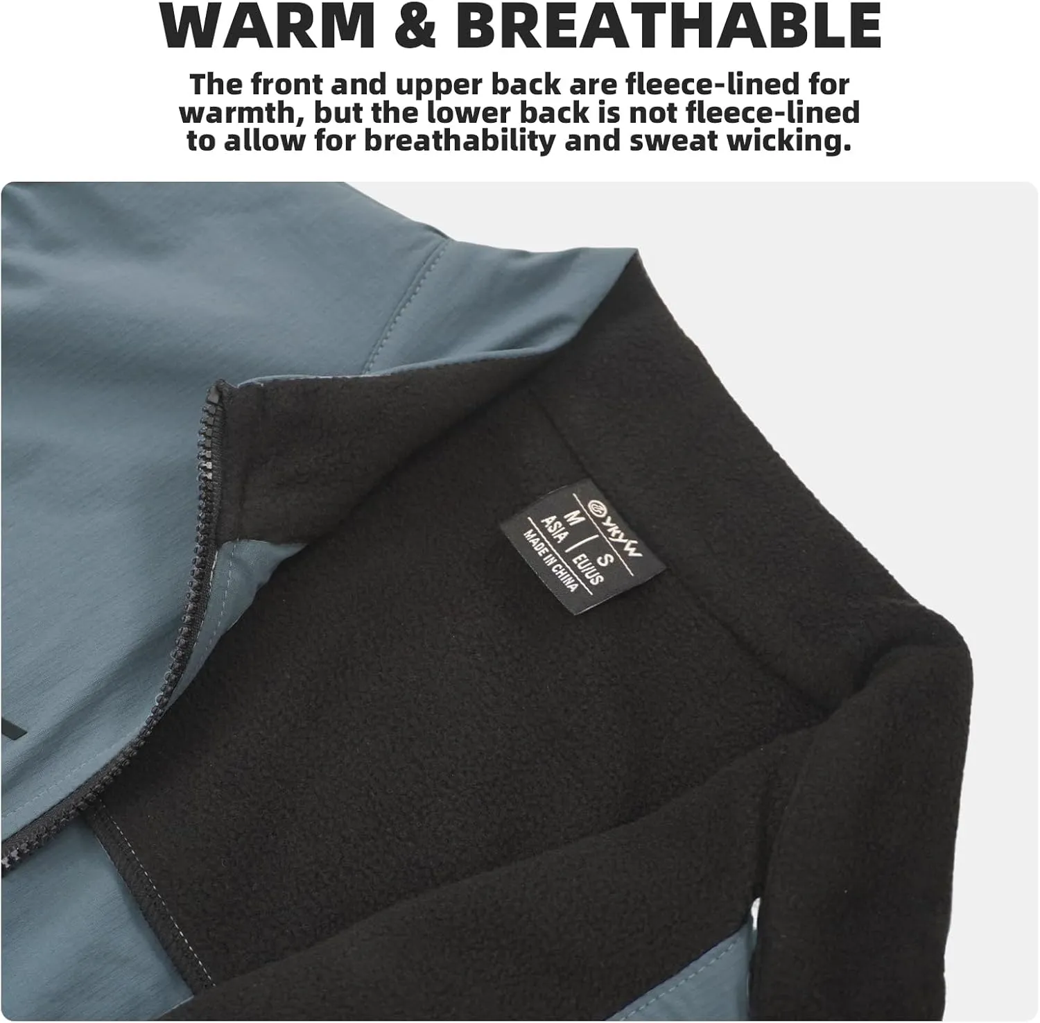 YKYWBIKE Cycling Vest for Men Sleeveless Cycling Jacket Fleece Biking Vest Ykk Full Zip Cycling Gilet Windproof Bike Vest