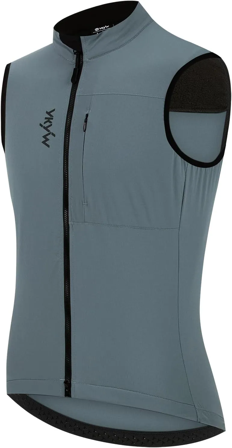YKYWBIKE Cycling Vest for Men Sleeveless Cycling Jacket Fleece Biking Vest Ykk Full Zip Cycling Gilet Windproof Bike Vest