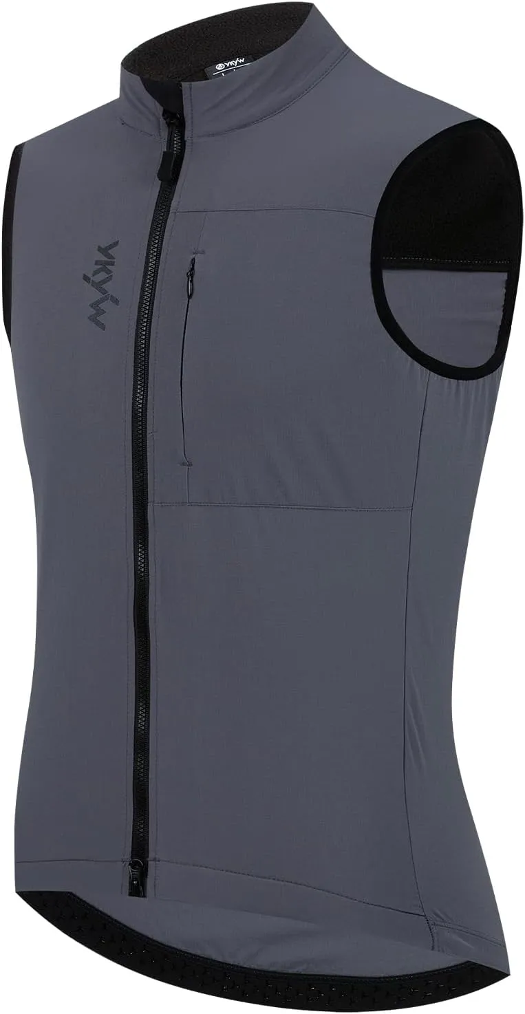 YKYWBIKE Cycling Vest for Men Sleeveless Cycling Jacket Fleece Biking Vest Ykk Full Zip Cycling Gilet Windproof Bike Vest