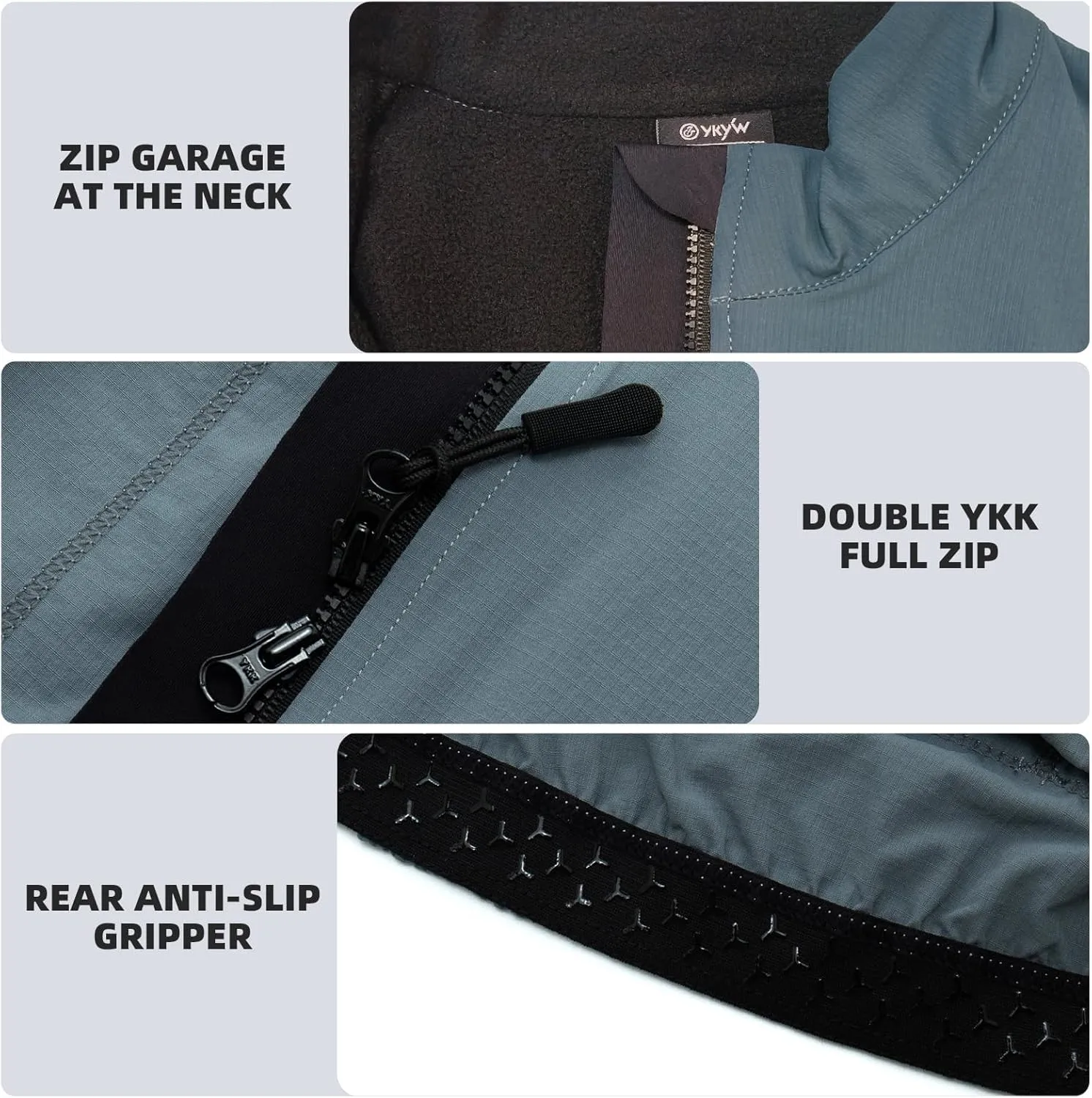 YKYWBIKE Cycling Vest for Men Sleeveless Cycling Jacket Fleece Biking Vest Ykk Full Zip Cycling Gilet Windproof Bike Vest