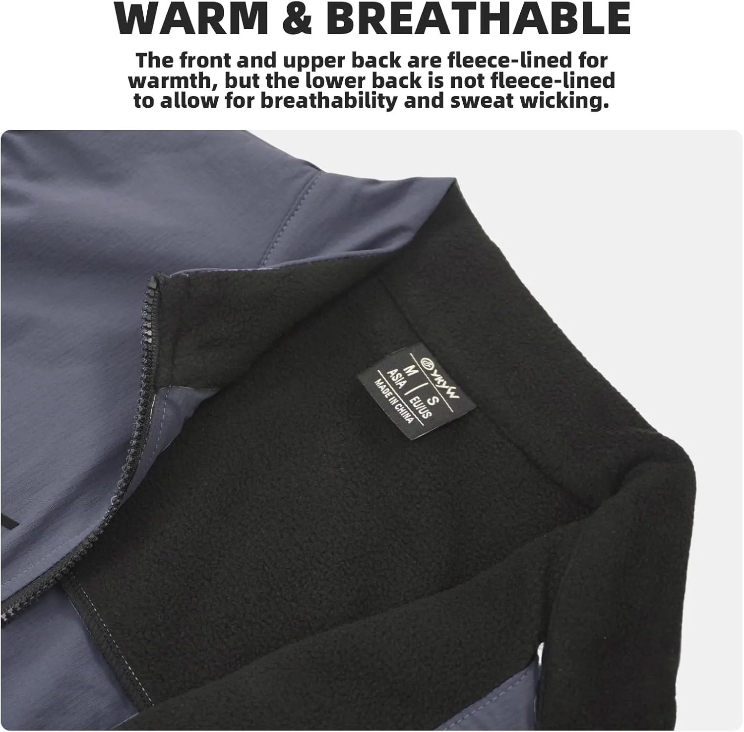 YKYWBIKE Cycling Vest for Men Sleeveless Cycling Jacket Fleece Biking Vest Ykk Full Zip Cycling Gilet Windproof Bike Vest