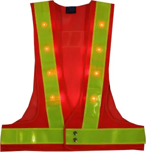 YOA 16 LED Light up Cycling Traffic Outdoor Night Safety Warning Vest (Led Safety Vest Orange)