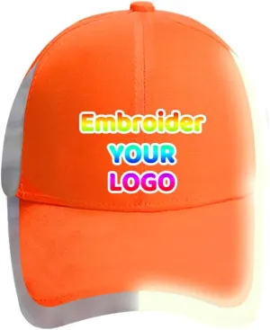 YOWESHOP Baseball Cap Safety Hat with Reflective Strip Sun Hat Customize Logo