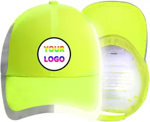 YOWESHOP Baseball Cap Safety Hat with Reflective Strip Sun Hat Customize Logo