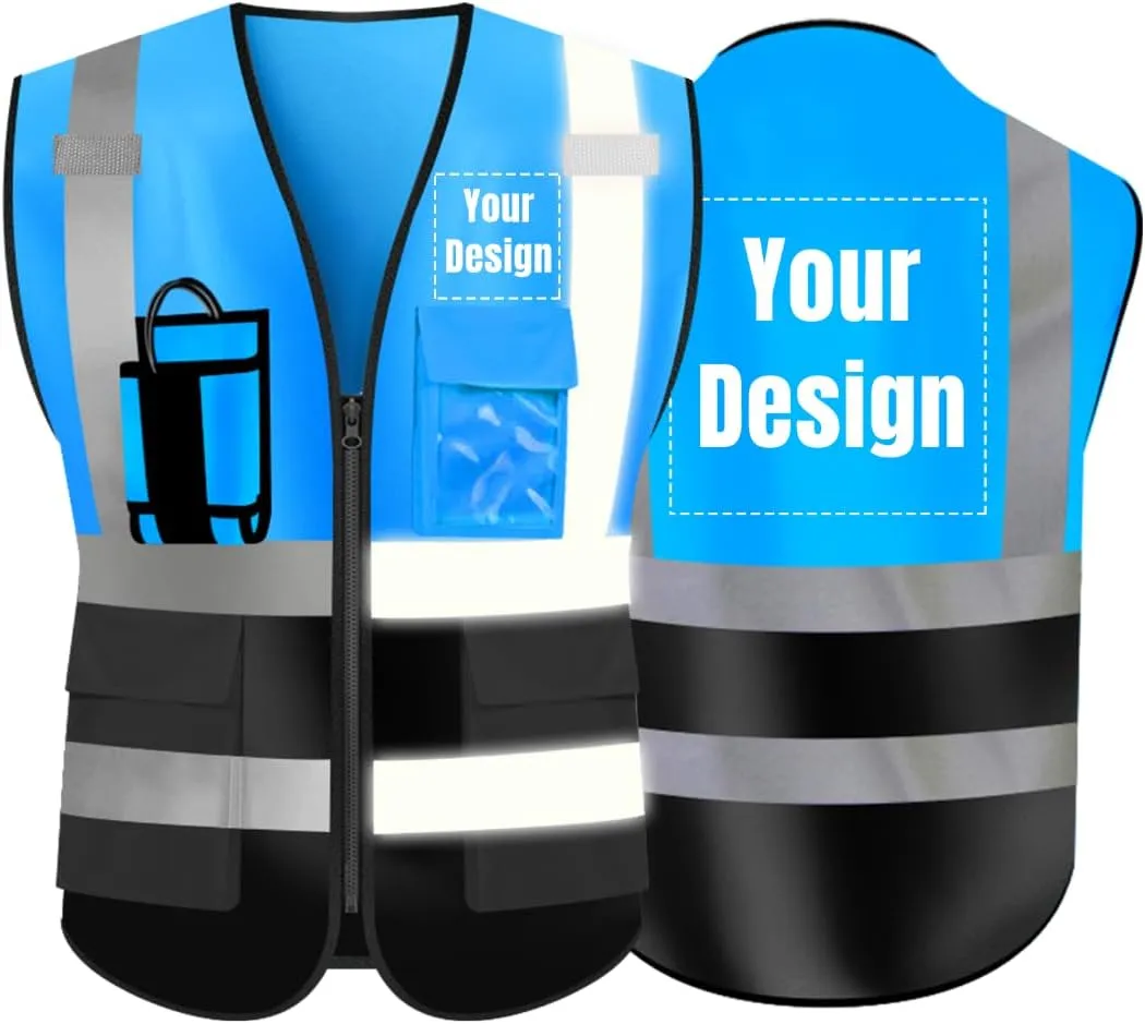 YOWESHOP High Visibility Reflective Safety Vest Customize Logo Outdoor Team Work Uniform