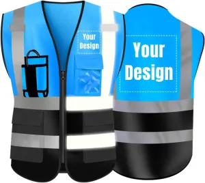 YOWESHOP High Visibility Reflective Safety Vest Customize Logo Outdoor Team Work Uniform
