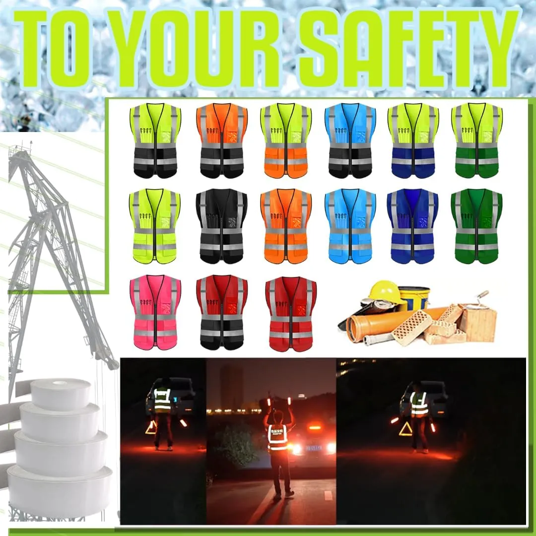 YOWESHOP High Visibility Safety Vest Customize Your Logo Protective Security Vest (L, Yellow)