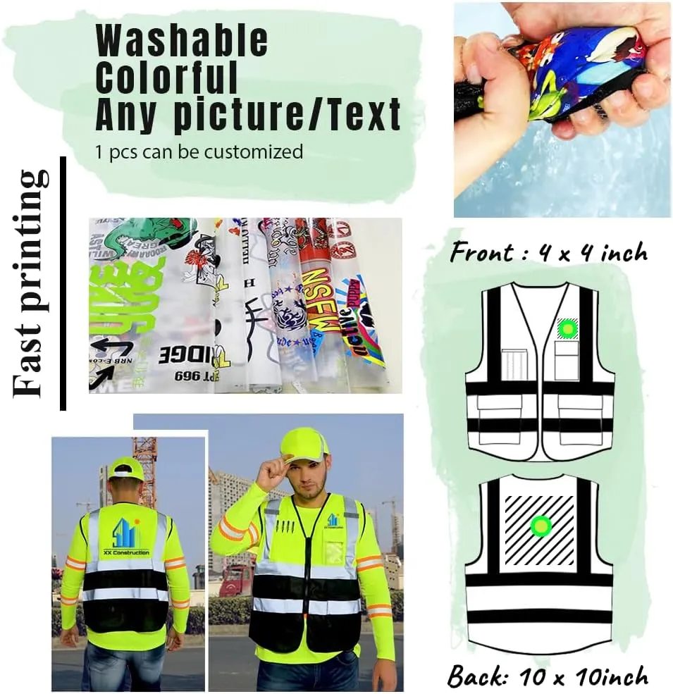 YOWESHOP High Visibility Safety Vest Customize Your Logo Protective Security Vest (L, Yellow)