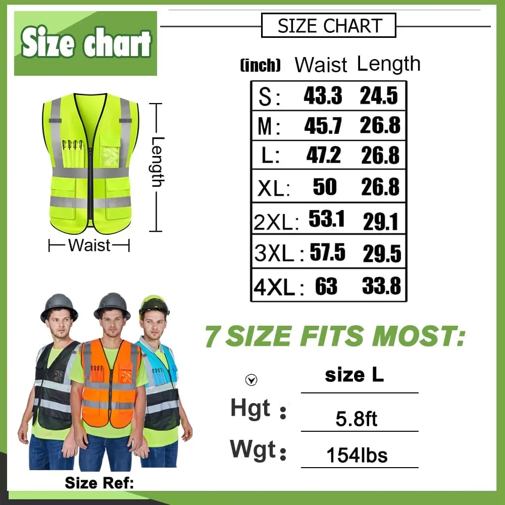 YOWESHOP High Visibility Safety Vest Customize Your Logo Protective Security Vest (L, Yellow)