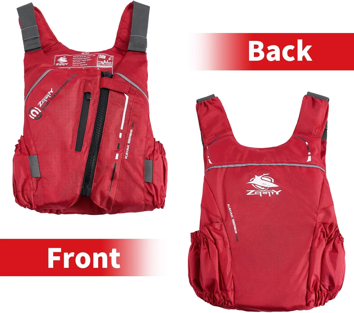 Zeraty Swim Jacket for Adults – Adjustable Buoyancy Vest with Pockets & Reflective Safety for Kayaking, Paddle Sports, and Water Adventures