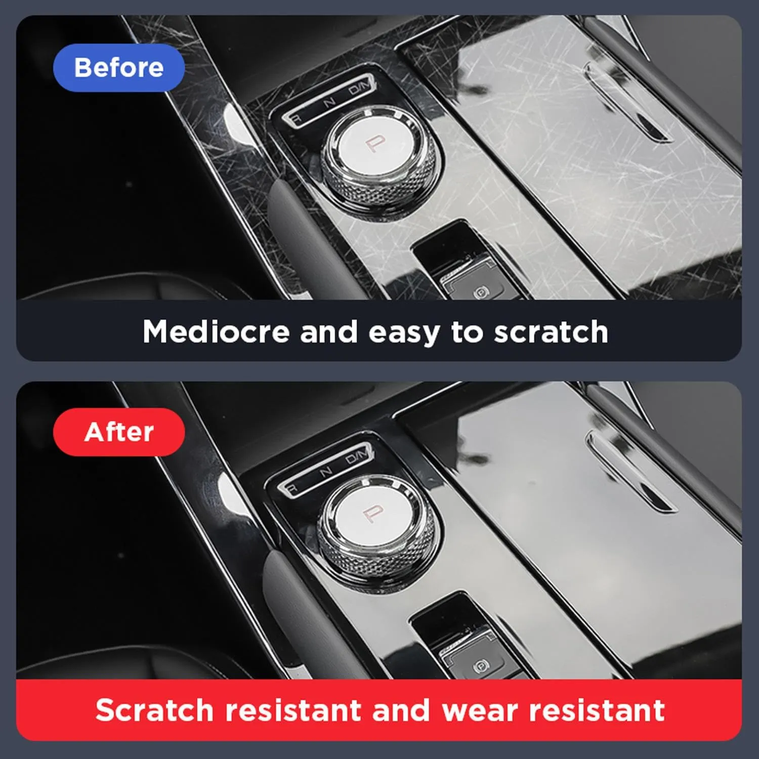 ZIRIA Car Central Console Gear Dashboard Navigation Screen Protective Film,For Audi Q7 Q8 2019-2023 Interior Accessories